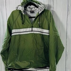 Vintage Nike Jacket Womens Large Green Track Windbreaker Pullover Swoosh 90s